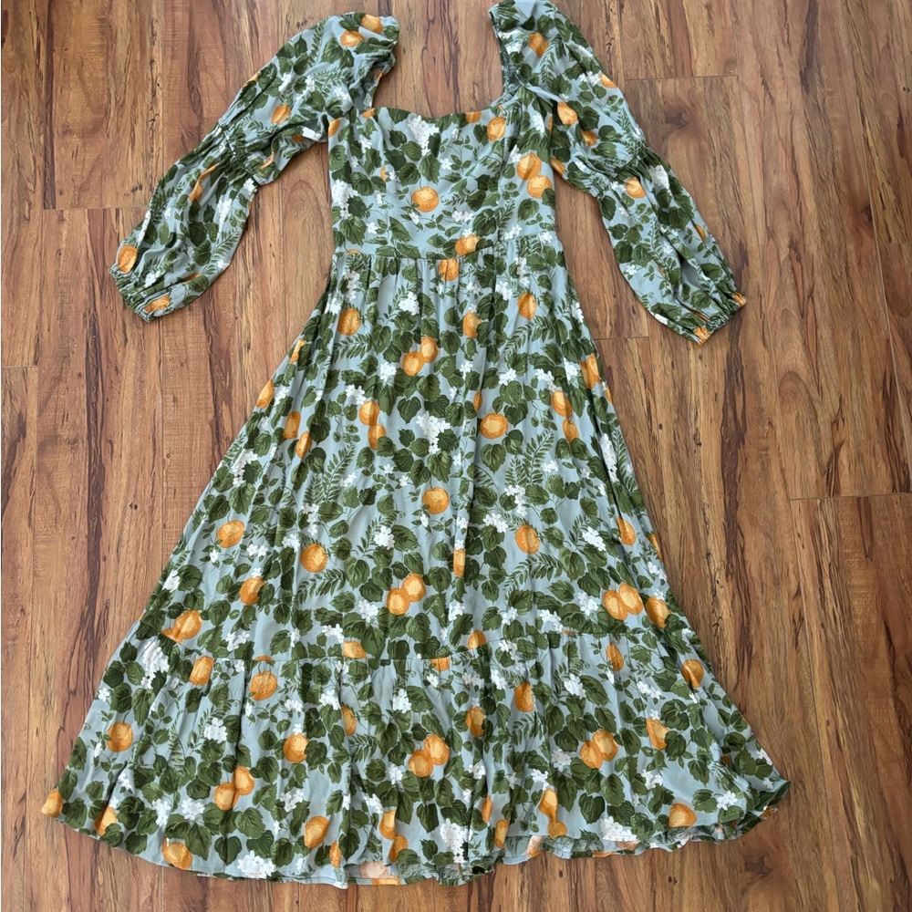 Reformation Mica Dress in Orange Grove